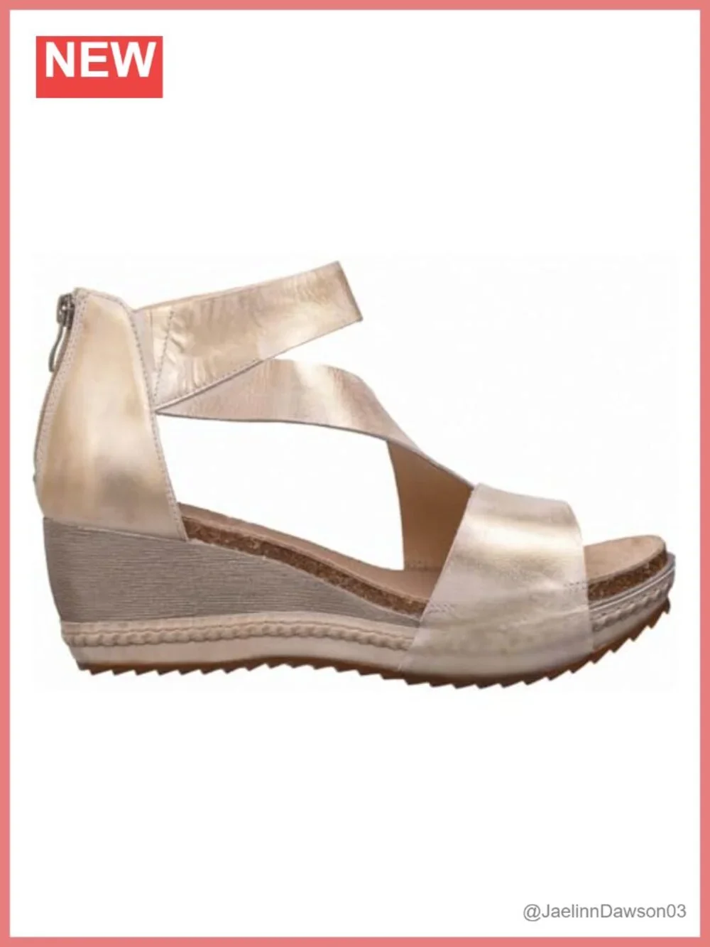 Women's Leather Wedge Sandals Ankle Strap Open Toe 2in Heel Zip